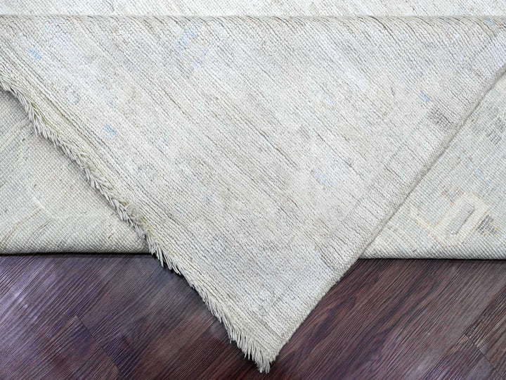 11'11" x 14'8" New Hand Knotted Ivory Wool Rectangle Oriental Rug - MOA10220461