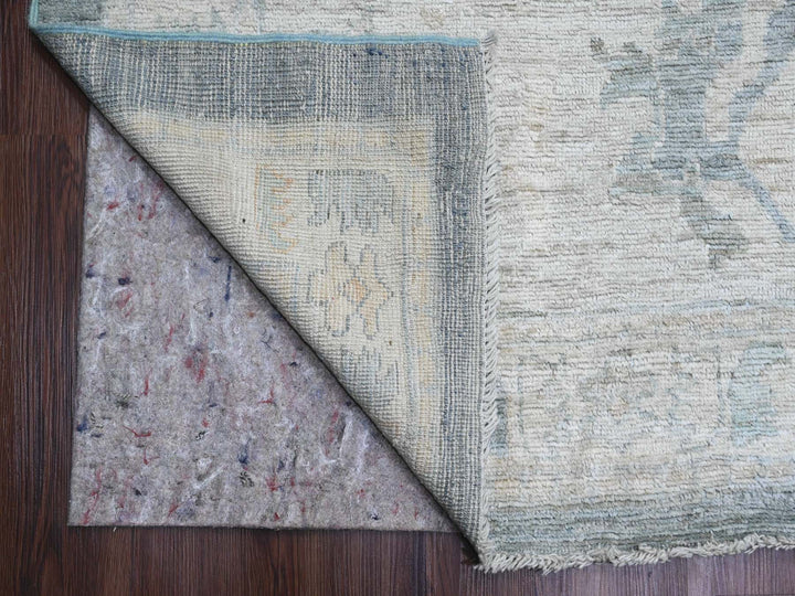 11'9" x 15'5" New Hand Knotted Grey Wool Rectangle Oriental Rug - MOA10220462