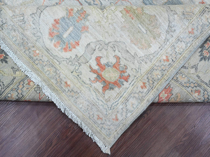 8'1" x 9'10" New Hand Knotted Grey Wool Rectangle Oriental Rug - MOA10220465