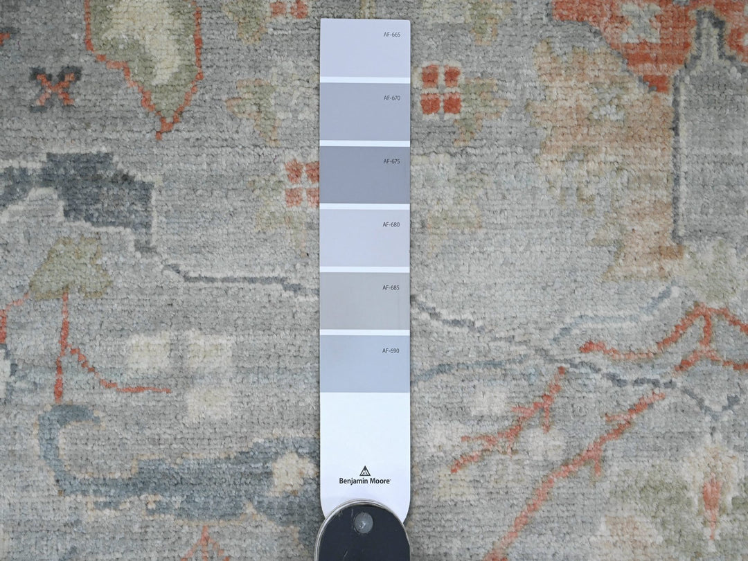 8'1" x 9'10" New Hand Knotted Grey Wool Rectangle Oriental Rug - MOA10220465