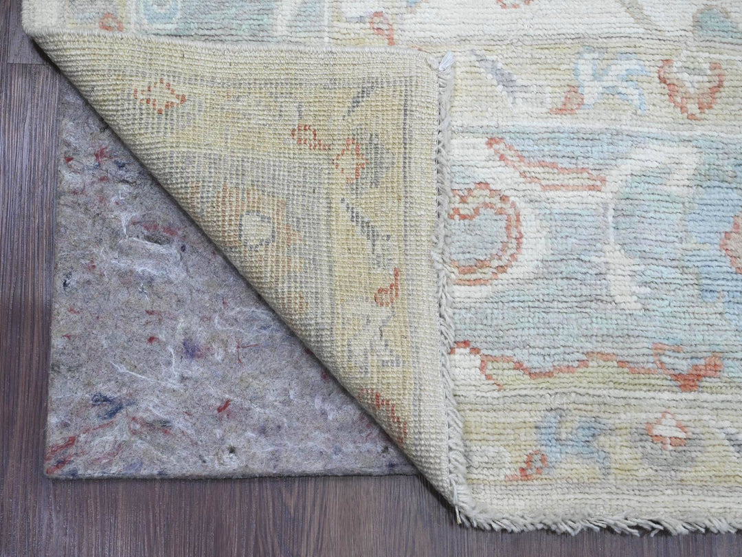 5'10" x 9'2" New Hand Knotted Ivory Wool Rectangle Oriental Rug - MOA10220469