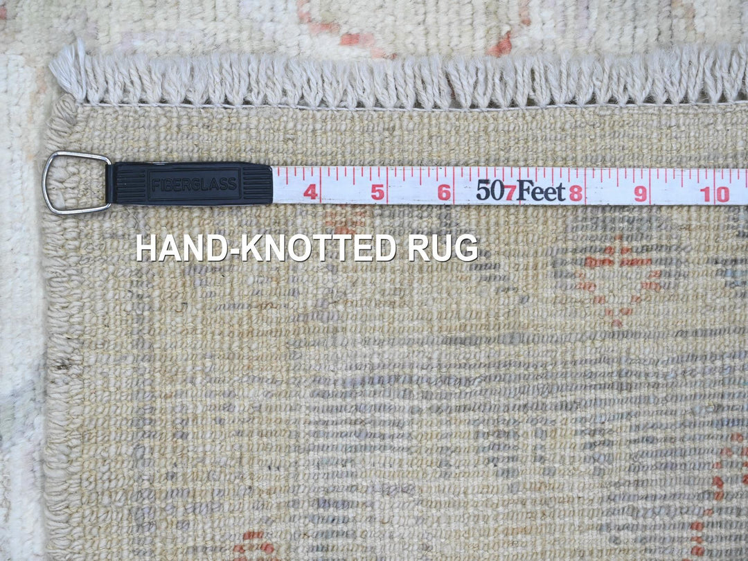 5'10" x 9'2" New Hand Knotted Ivory Wool Rectangle Oriental Rug - MOA10220469