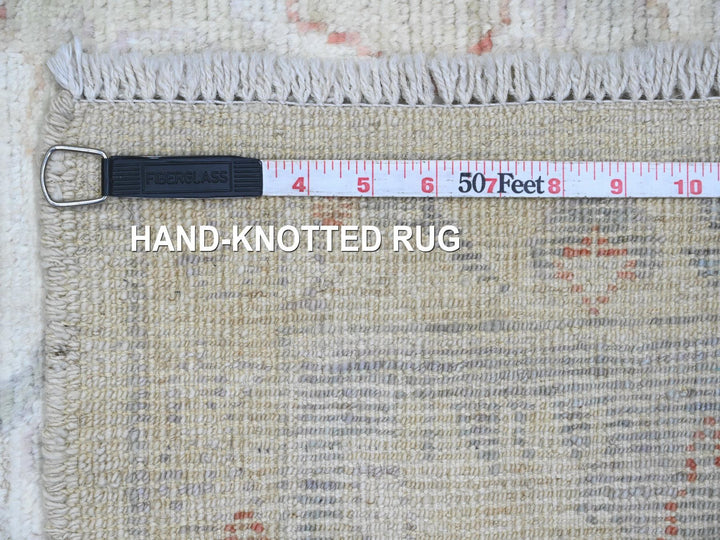 5'10" x 9'2" New Hand Knotted Ivory Wool Rectangle Oriental Rug - MOA10220469