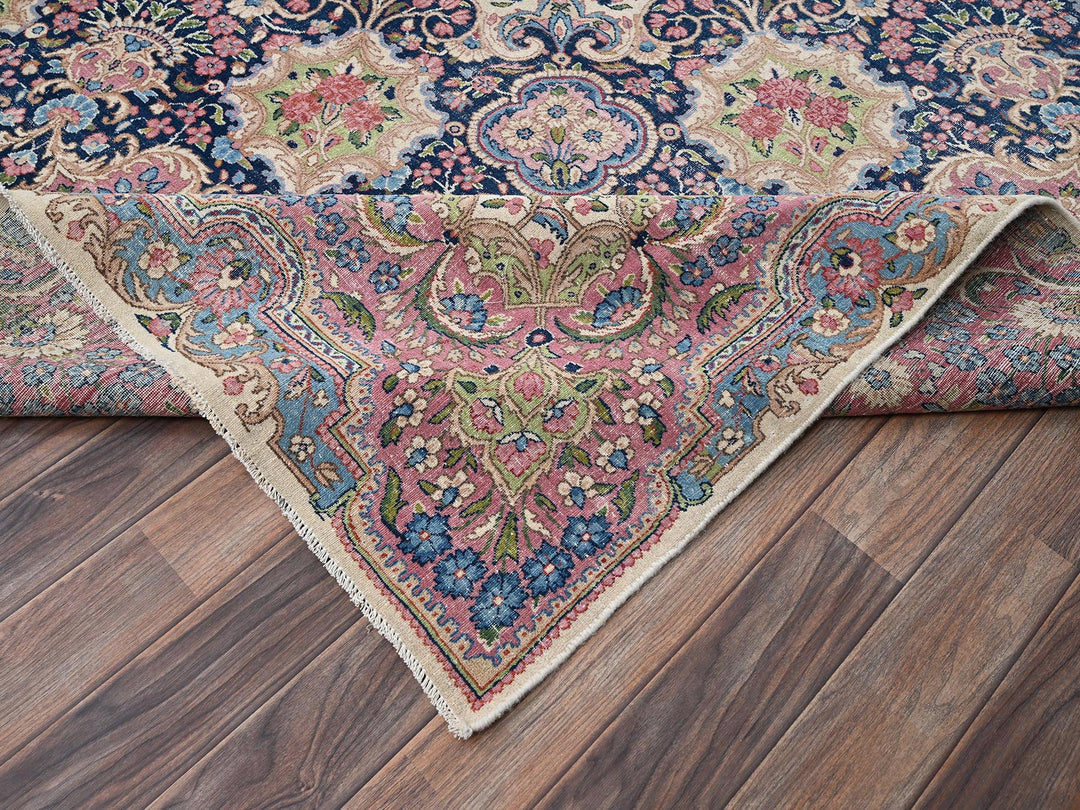11'9" x 23'0" Vintage Hand Knotted Ivory Wool Rectangle Oriental Rug - MOA1022046