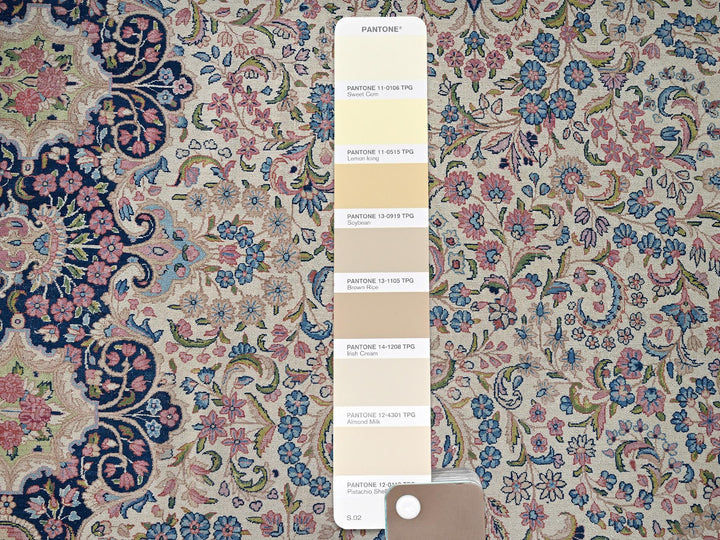 11'9" x 23'0" Vintage Hand Knotted Ivory Wool Rectangle Oriental Rug - MOA1022046