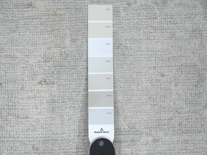 2'10" x 19'6" New Hand Knotted Grey Wool Runner Oriental Rug - MOA10220471