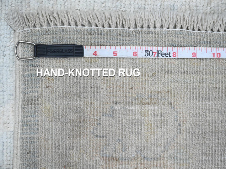 2'10" x 19'6" New Hand Knotted Grey Wool Runner Oriental Rug - MOA10220471
