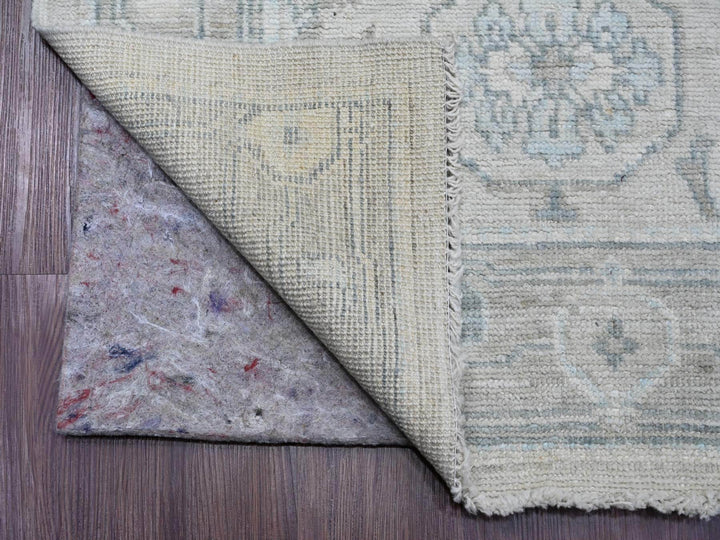 2'10" x 13'7" New Hand Knotted Ivory Wool Runner Oriental Rug - MOA10220473