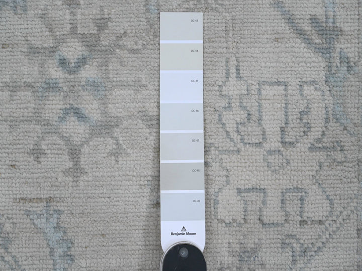 2'10" x 13'7" New Hand Knotted Ivory Wool Runner Oriental Rug - MOA10220473