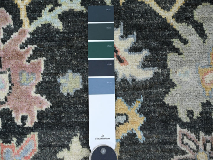 3'3" x 11'6" New Hand Knotted Black Wool Runner Oriental Rug - MOA10220474