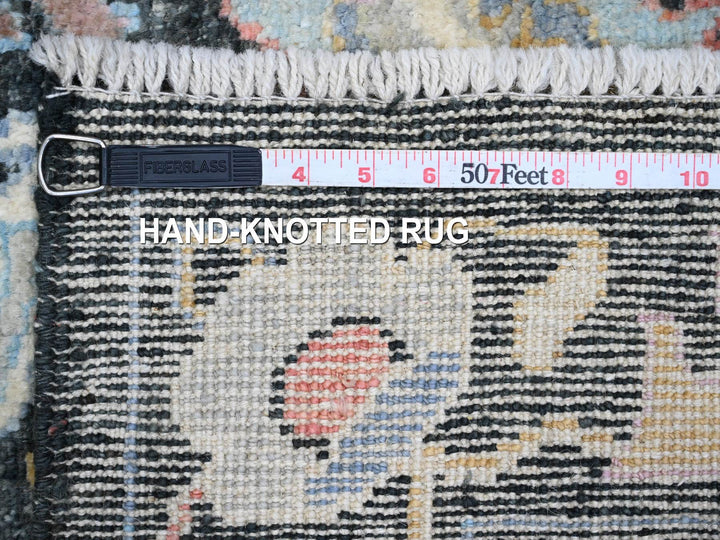 3'3" x 11'6" New Hand Knotted Black Wool Runner Oriental Rug - MOA10220474