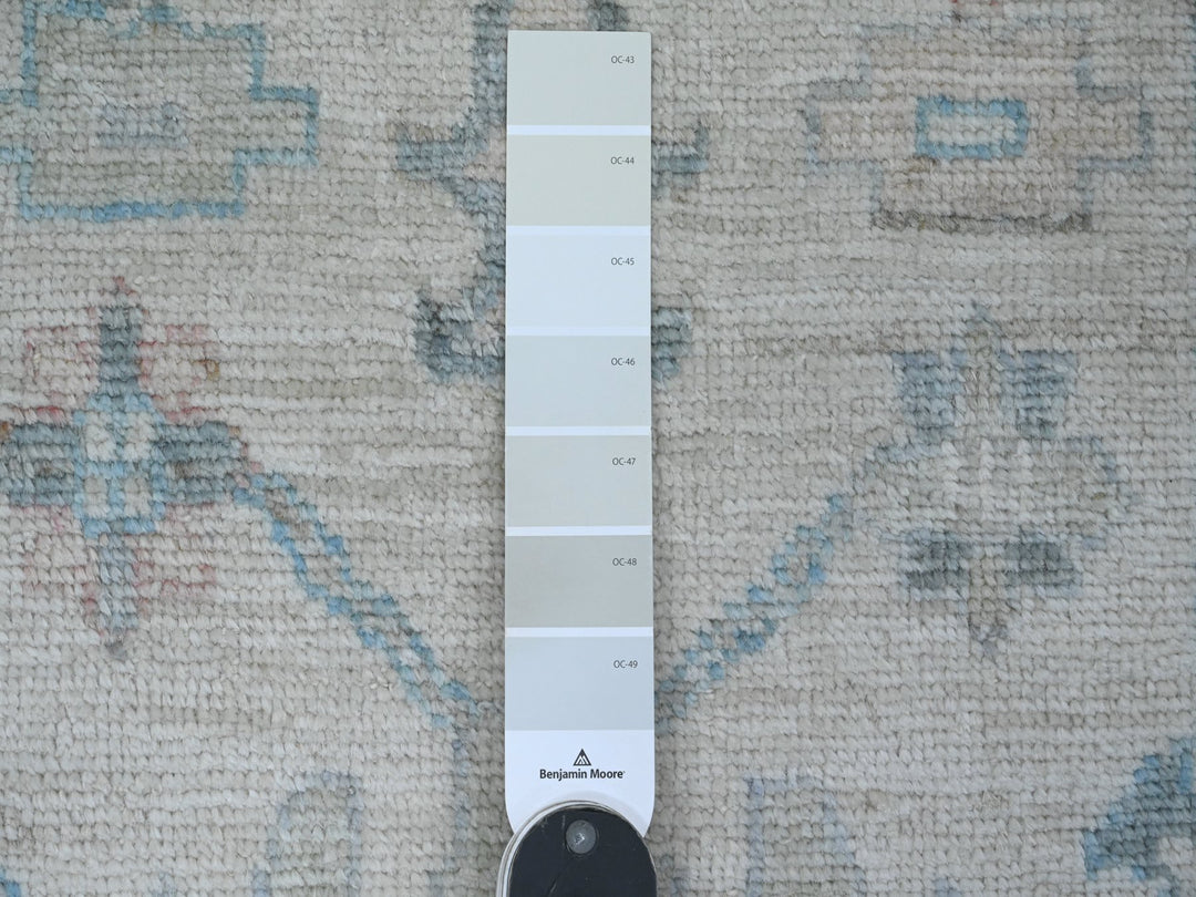 2'10" x 11'7" New Hand Knotted Ivory Wool Runner Oriental Rug - MOA10220475