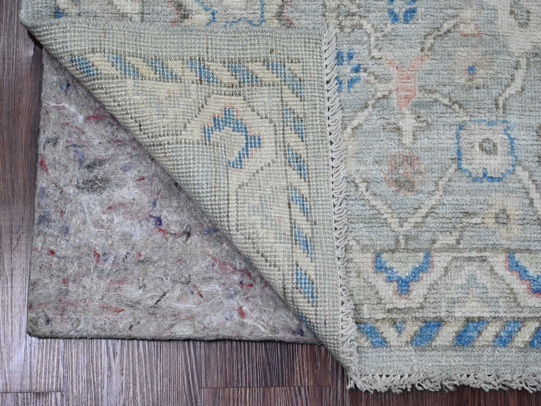 2'10" x 9'7" New Hand Knotted Grey Wool Runner Oriental Rug - MOA10220477