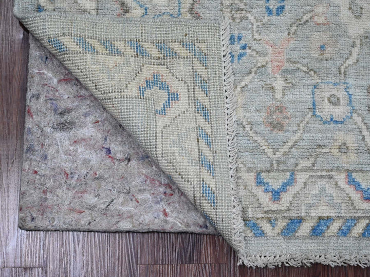 2'10" x 9'7" New Hand Knotted Grey Wool Runner Oriental Rug - MOA10220477