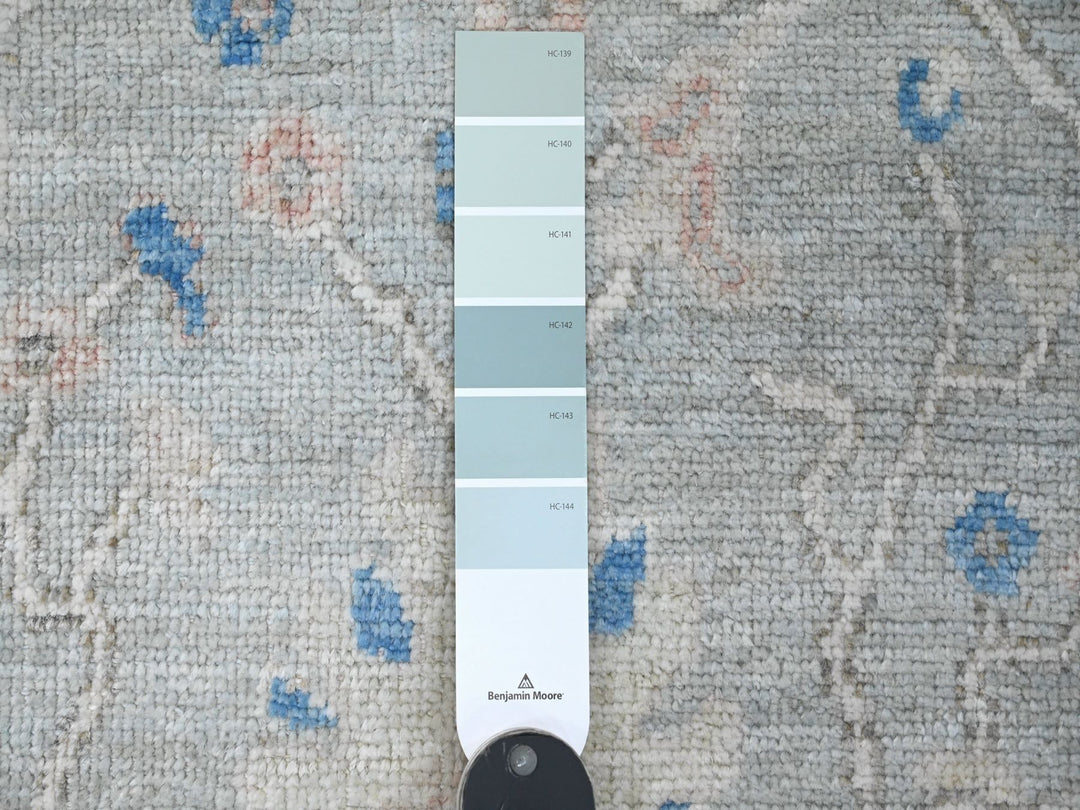 2'10" x 9'7" New Hand Knotted Grey Wool Runner Oriental Rug - MOA10220477