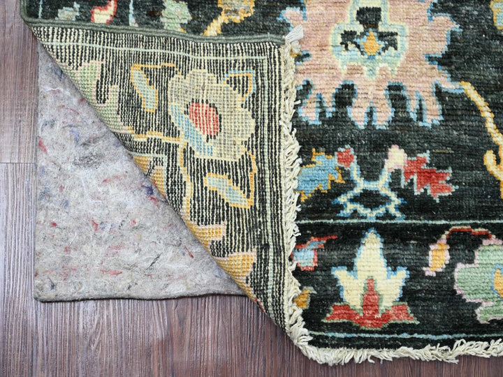 2'10" x 9'8" New Hand Knotted Black Wool Runner Oriental Rug - MOA10220478