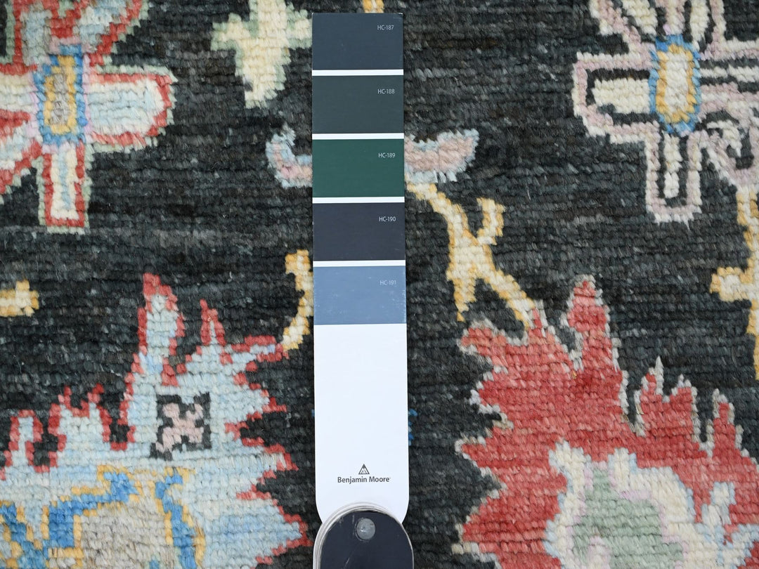 2'10" x 9'8" New Hand Knotted Black Wool Runner Oriental Rug - MOA10220478