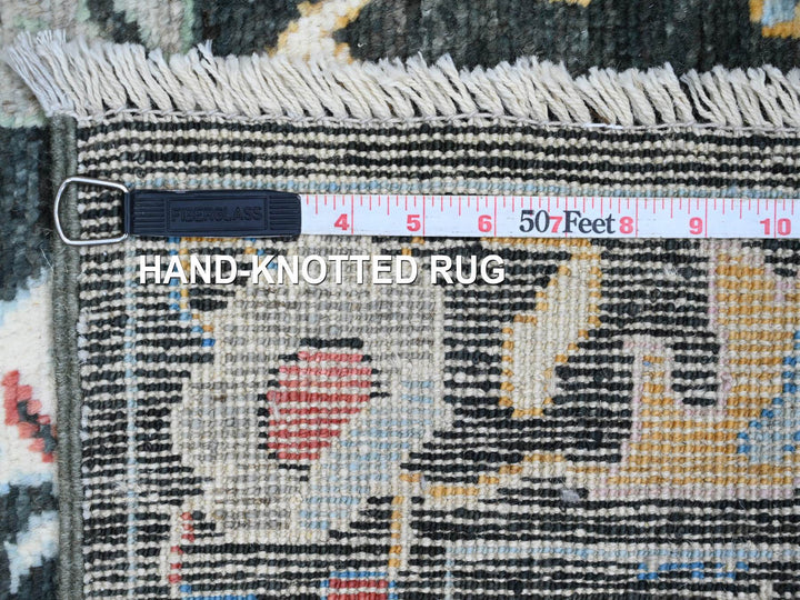 2'10" x 9'8" New Hand Knotted Black Wool Runner Oriental Rug - MOA10220478