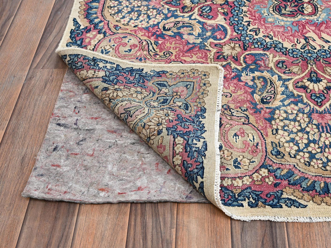 11'5" x 16'10" Vintage Hand Knotted Ivory Wool Rectangle Oriental Rug - MOA1022047