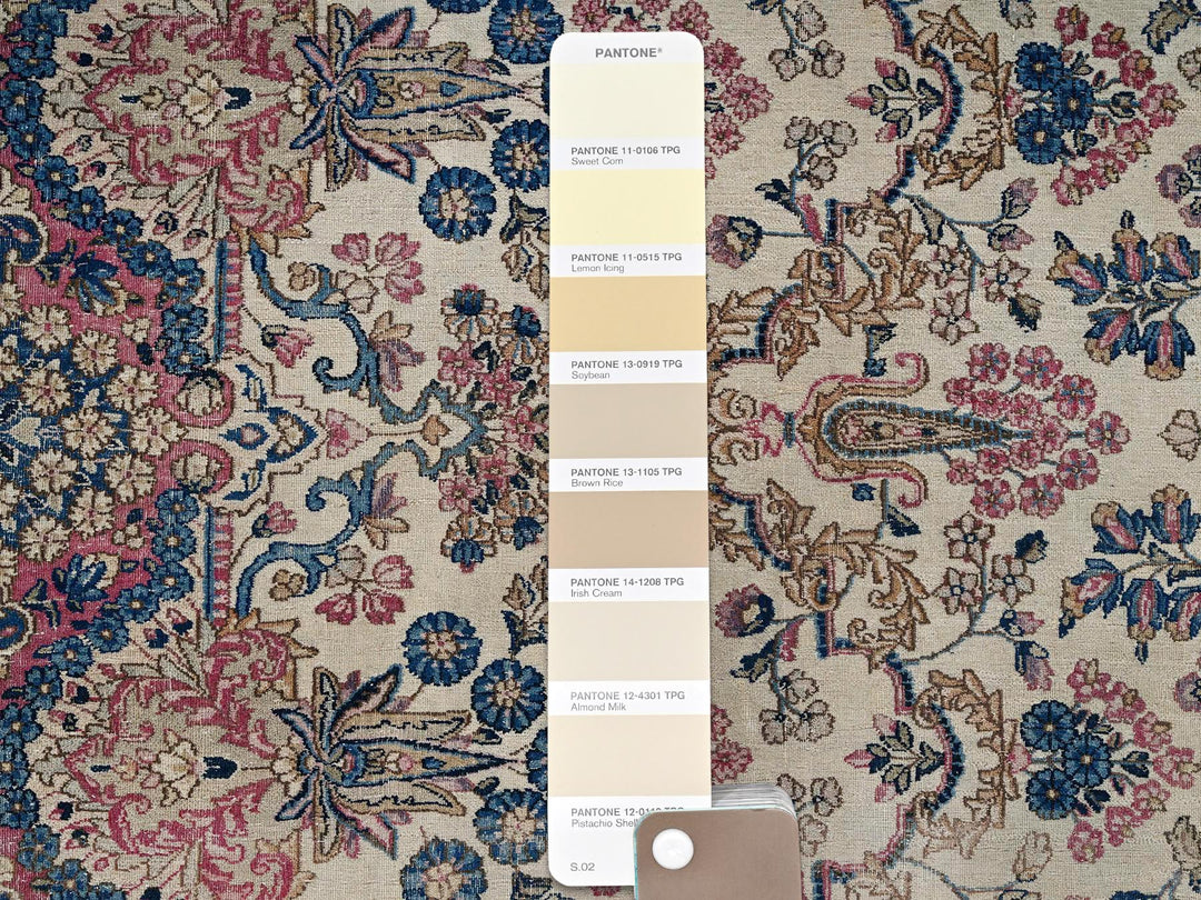 11'5" x 16'10" Vintage Hand Knotted Ivory Wool Rectangle Oriental Rug - MOA1022047