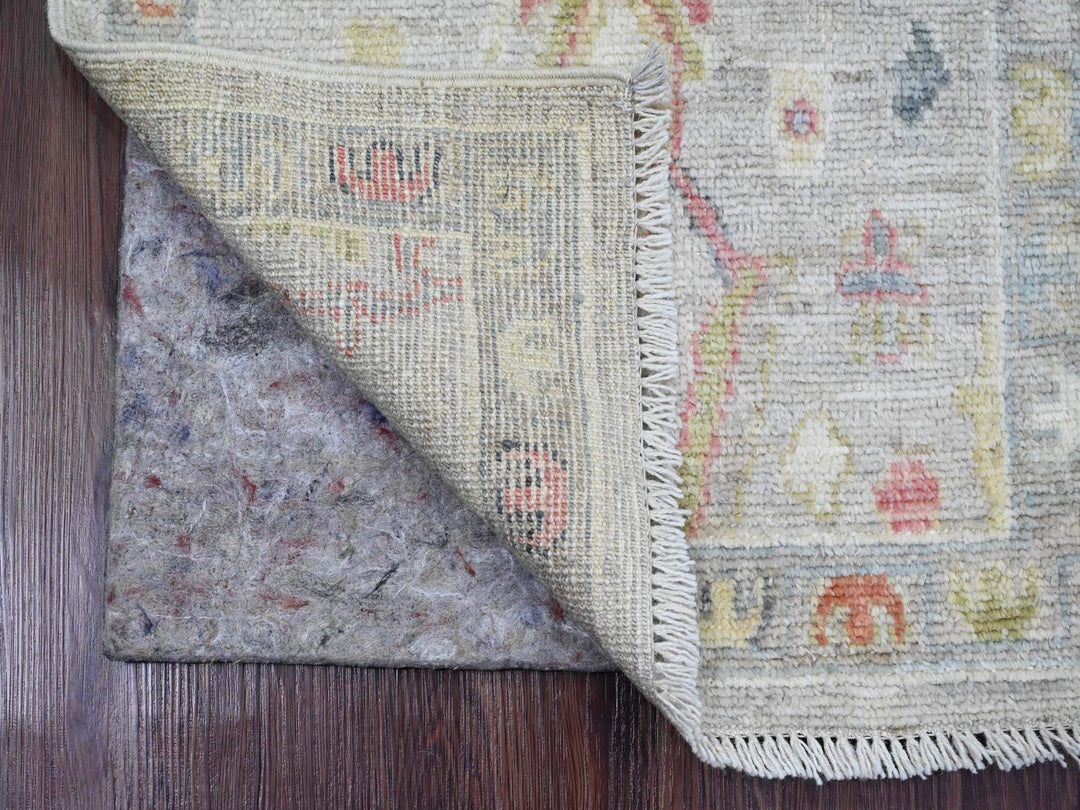 1'11" x 3'1" New Hand Knotted Grey Wool Rectangle Oriental Rug - MOA10220483