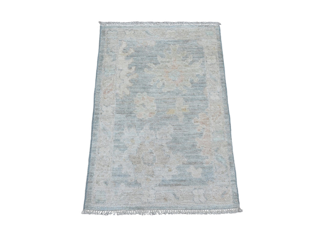 2'1" x 3'0" New Hand Knotted Blue Wool Rectangle Oriental Rug - MOA10220484