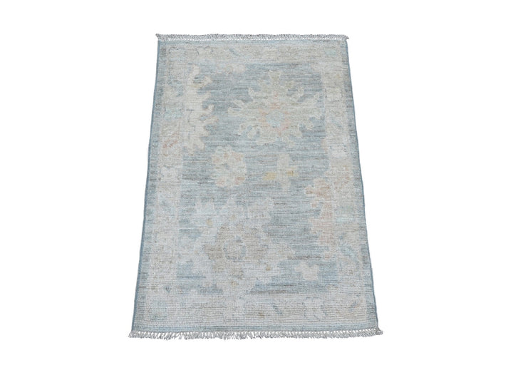 2'1" x 3'0" New Hand Knotted Blue Wool Rectangle Oriental Rug - MOA10220484