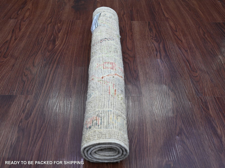 2'0" x 3'1" New Hand Knotted Grey Wool Rectangle Oriental Rug - MOA10220485