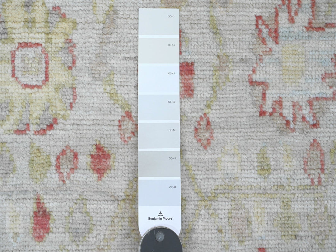 3'11" x 9'10" New Hand Knotted Ivory Wool Runner Oriental Rug - MOA10220486