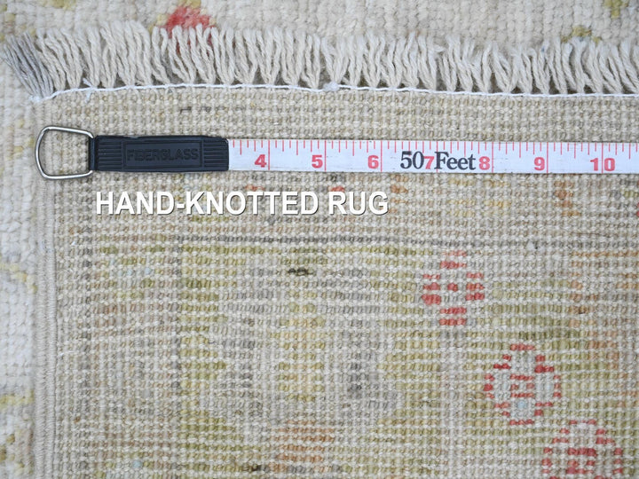 3'11" x 9'10" New Hand Knotted Ivory Wool Runner Oriental Rug - MOA10220486