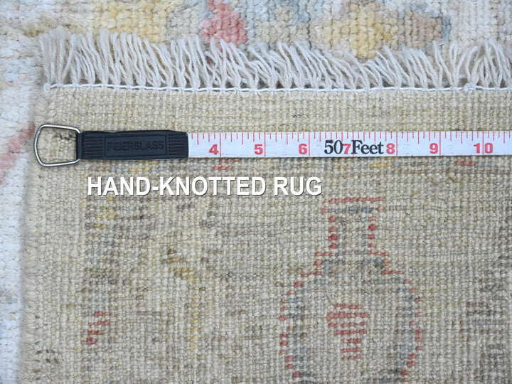 3'11" x 5'11" New Hand Knotted Ivory Wool Rectangle Oriental Rug - MOA10220487