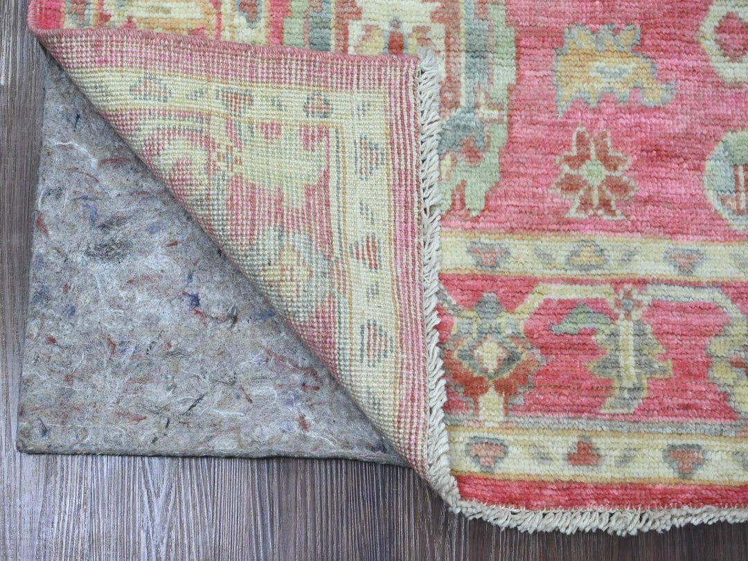 4'1" x 6'0" New Hand Knotted Pink Wool Rectangle Oriental Rug - MOA10220488
