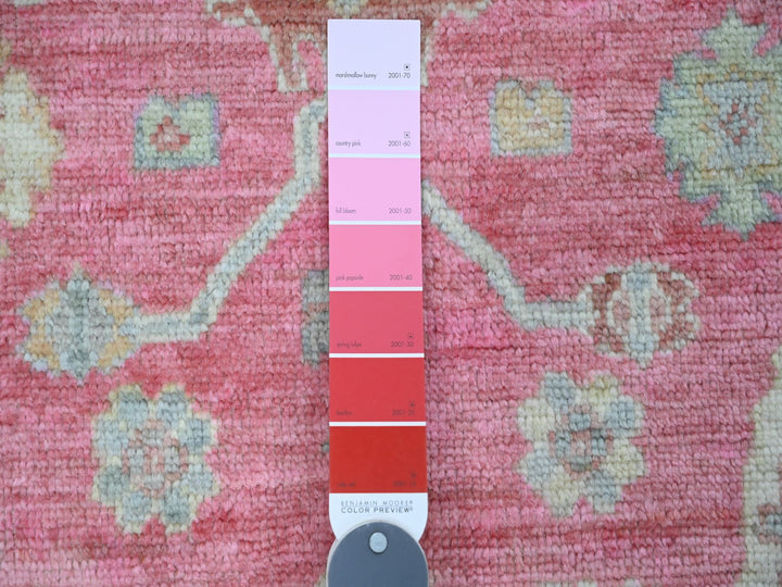 4'1" x 6'0" New Hand Knotted Pink Wool Rectangle Oriental Rug - MOA10220488