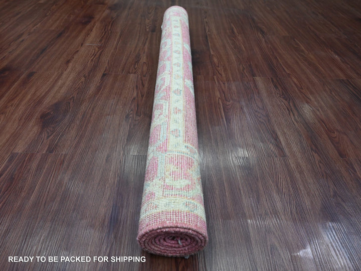 4'1" x 6'0" New Hand Knotted Pink Wool Rectangle Oriental Rug - MOA10220488