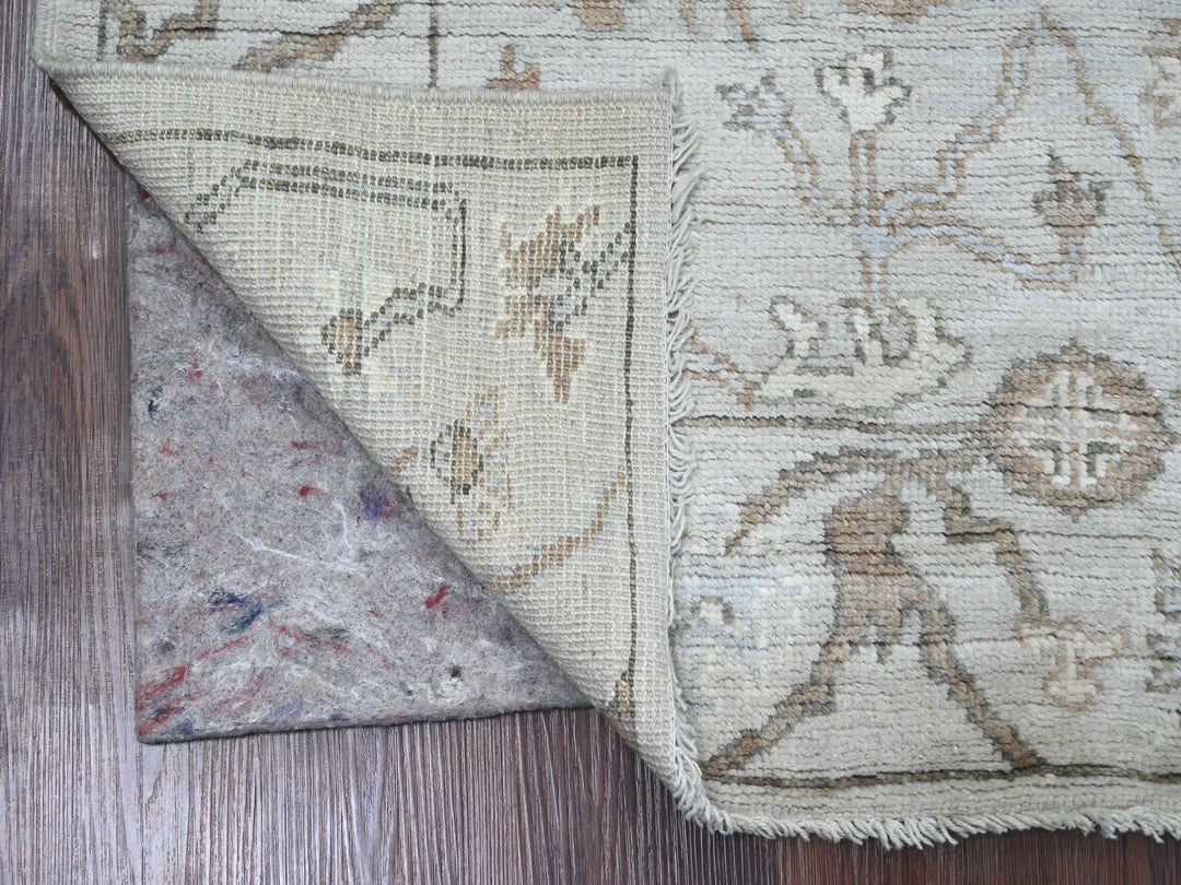 4'0" x 5'10" New Hand Knotted Grey Wool Rectangle Oriental Rug - MOA10220489
