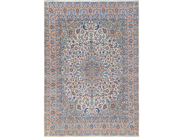 11'6" x 16'6" Vintage Hand Knotted Ivory Wool Rectangle Oriental Rug - MOA1022048