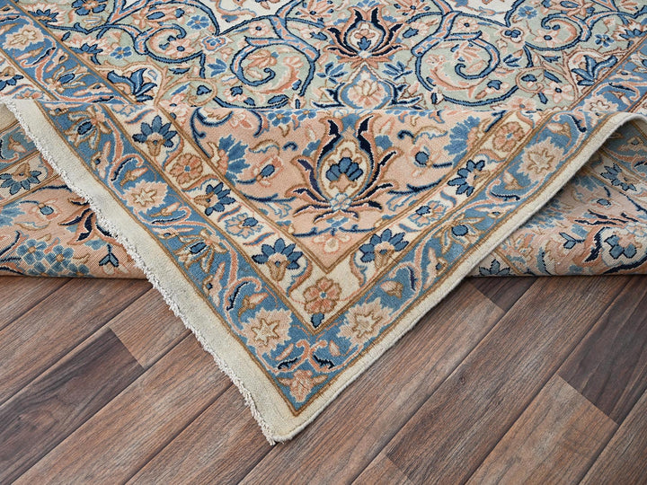 11'6" x 16'6" Vintage Hand Knotted Ivory Wool Rectangle Oriental Rug - MOA1022048