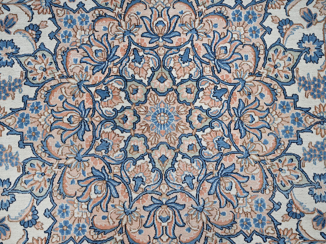 11'6" x 16'6" Vintage Hand Knotted Ivory Wool Rectangle Oriental Rug - MOA1022048