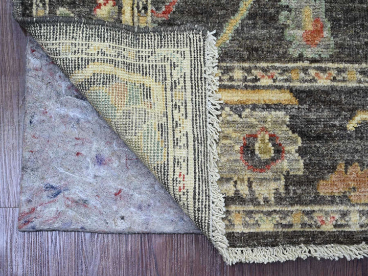 4'1" x 6'0" New Hand Knotted Grey Wool Rectangle Oriental Rug - MOA10220491
