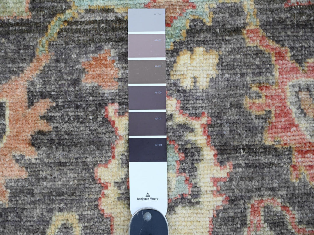 4'1" x 6'0" New Hand Knotted Grey Wool Rectangle Oriental Rug - MOA10220491