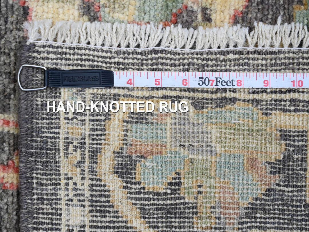 4'1" x 6'0" New Hand Knotted Grey Wool Rectangle Oriental Rug - MOA10220491