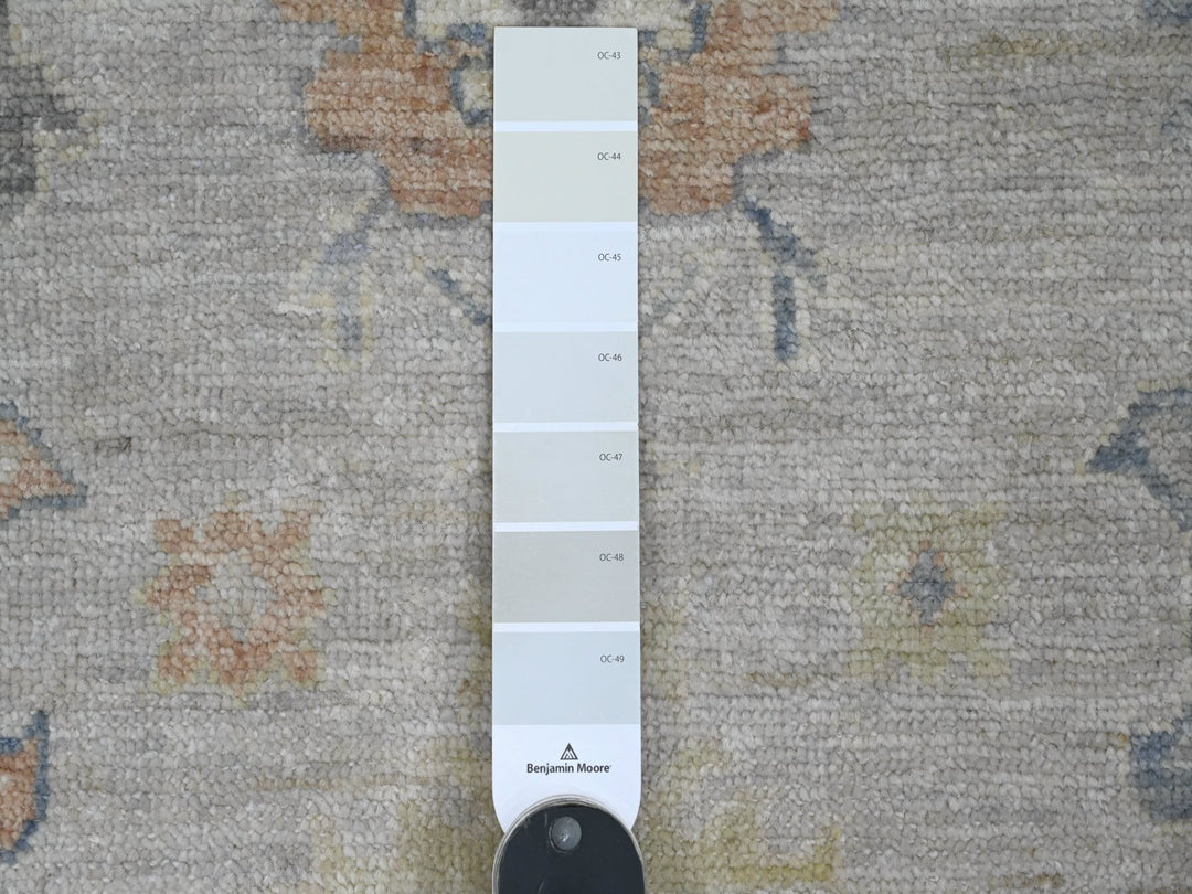3'9" x 11'11" New Hand Knotted Ivory Wool Runner Oriental Rug - MOA10220495