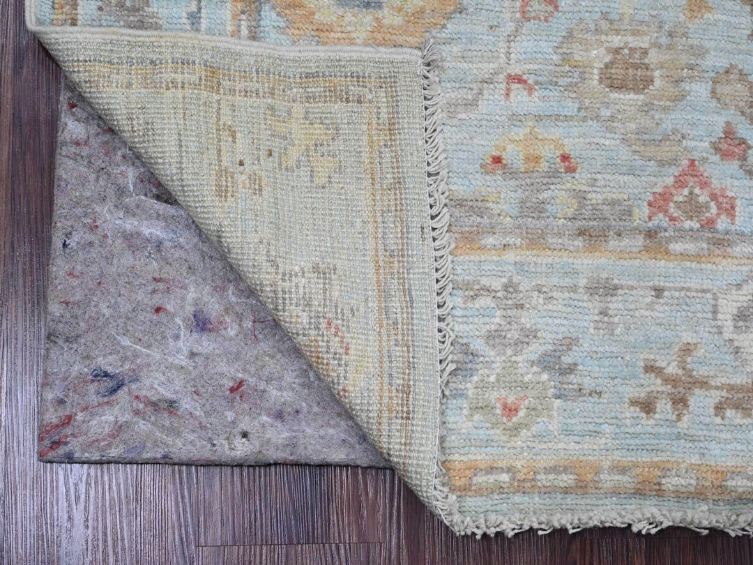 4'1" x 6'1" New Hand Knotted Blue Wool Rectangle Oriental Rug - MOA10220496