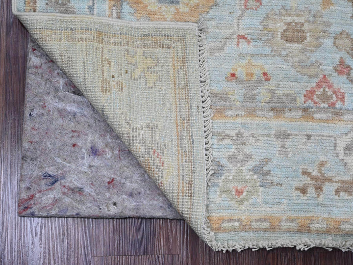 4'1" x 6'1" New Hand Knotted Blue Wool Rectangle Oriental Rug - MOA10220496