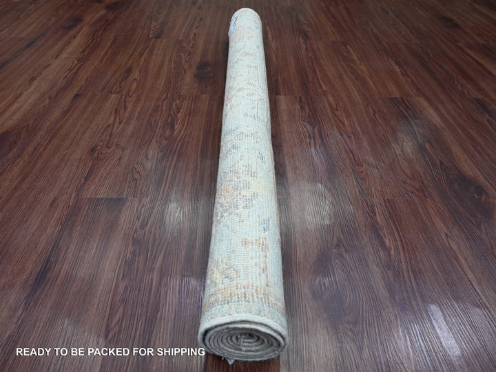 4'1" x 6'1" New Hand Knotted Blue Wool Rectangle Oriental Rug - MOA10220496