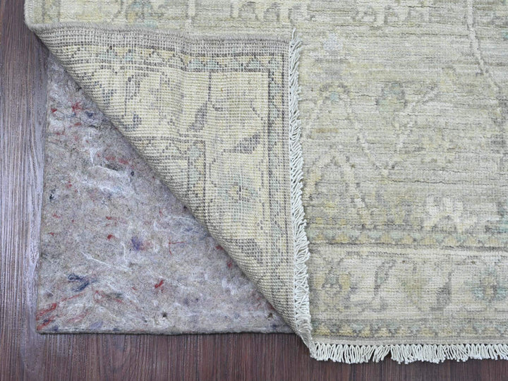 2'8" x 9'11" New Hand Knotted Grey Wool Runner Oriental Rug - MOA10220499