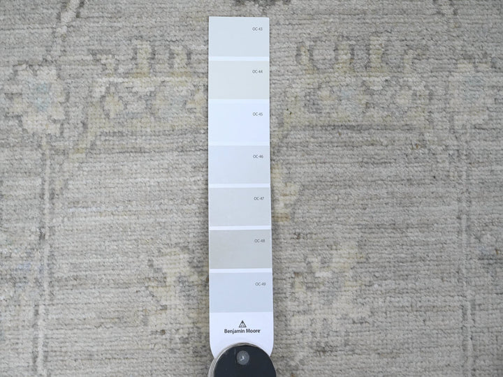 2'8" x 9'11" New Hand Knotted Grey Wool Runner Oriental Rug - MOA10220499
