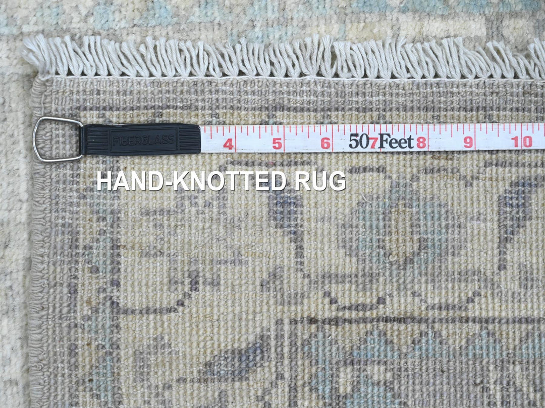 2'8" x 9'11" New Hand Knotted Grey Wool Runner Oriental Rug - MOA10220499