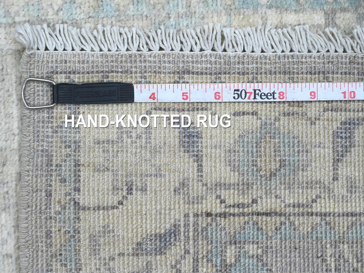 2'8" x 9'11" New Hand Knotted Grey Wool Runner Oriental Rug - MOA10220499