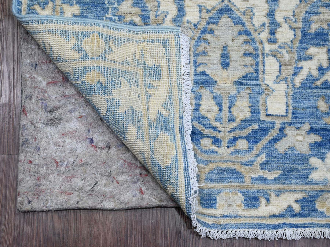 2'9" x 11'5" New Hand Knotted Blue Wool Runner Oriental Rug - MOA10220500